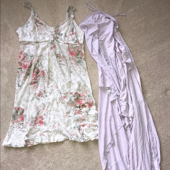 Breastfeeding nightgown with robe - Picture 1 of 3